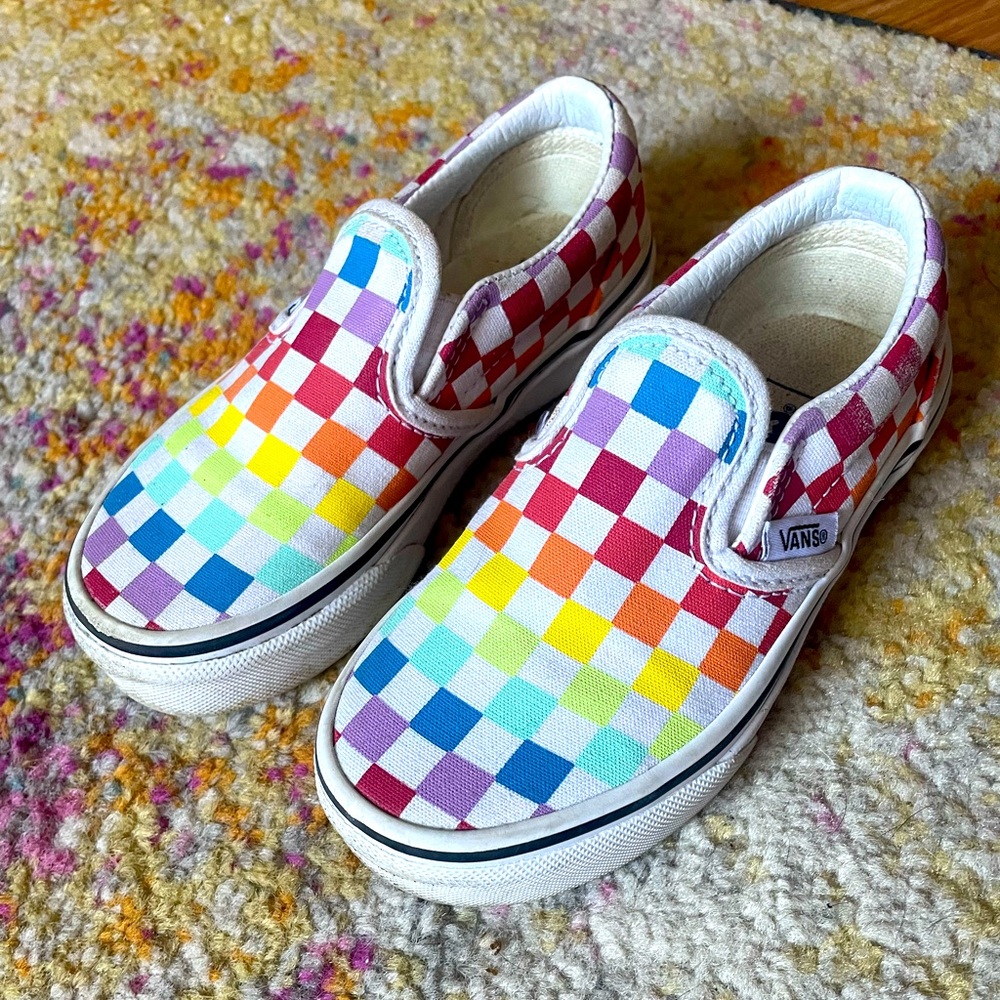 Vans Rainbow Checkerboard Slip-ons kids/toddler size 11